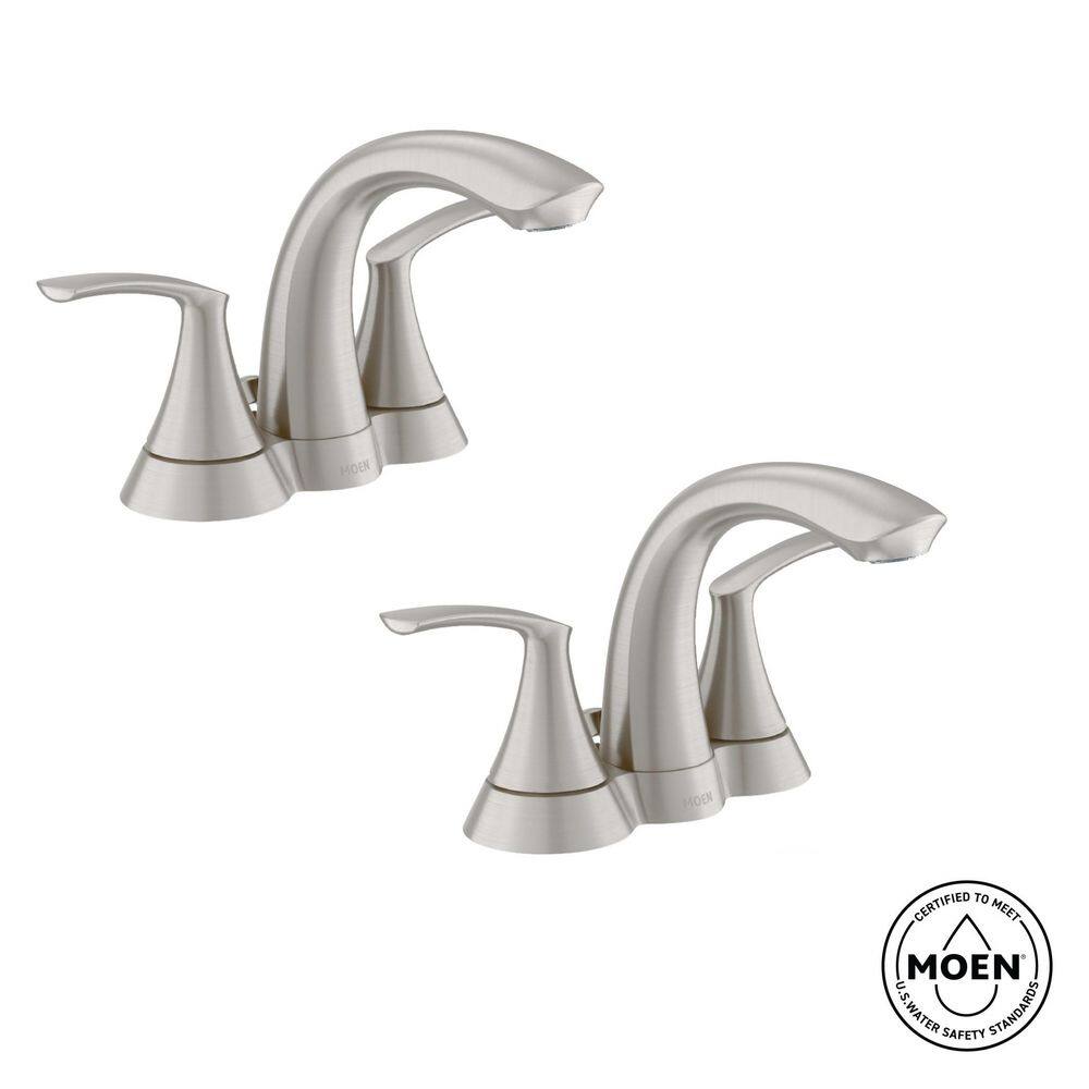 Darcy 4 in. Centerset 2-Handle Bathroom Faucet in Spot Resist Brushed Nickel (2-Pack) price history on PriceWatchPro