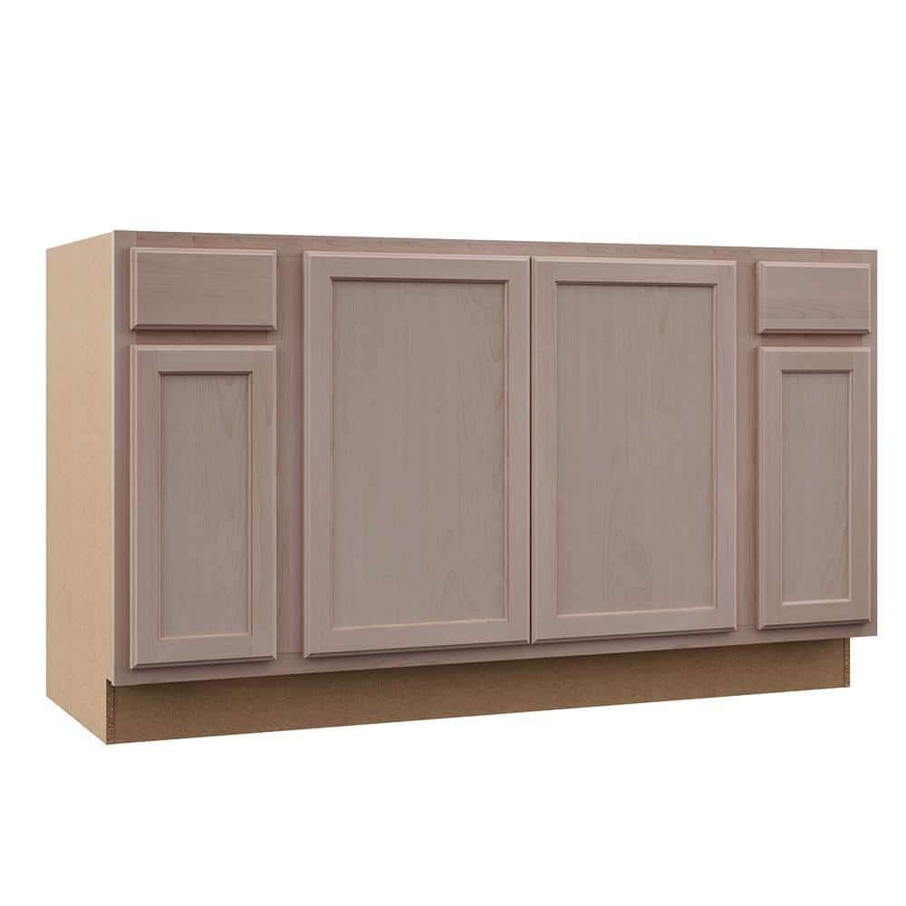 Hampton Bay Hampton Assembled 60x345x24 In Sink Base Kitchen Cabinet In Unfinished Beech KSBF60 UF The Home Depot
