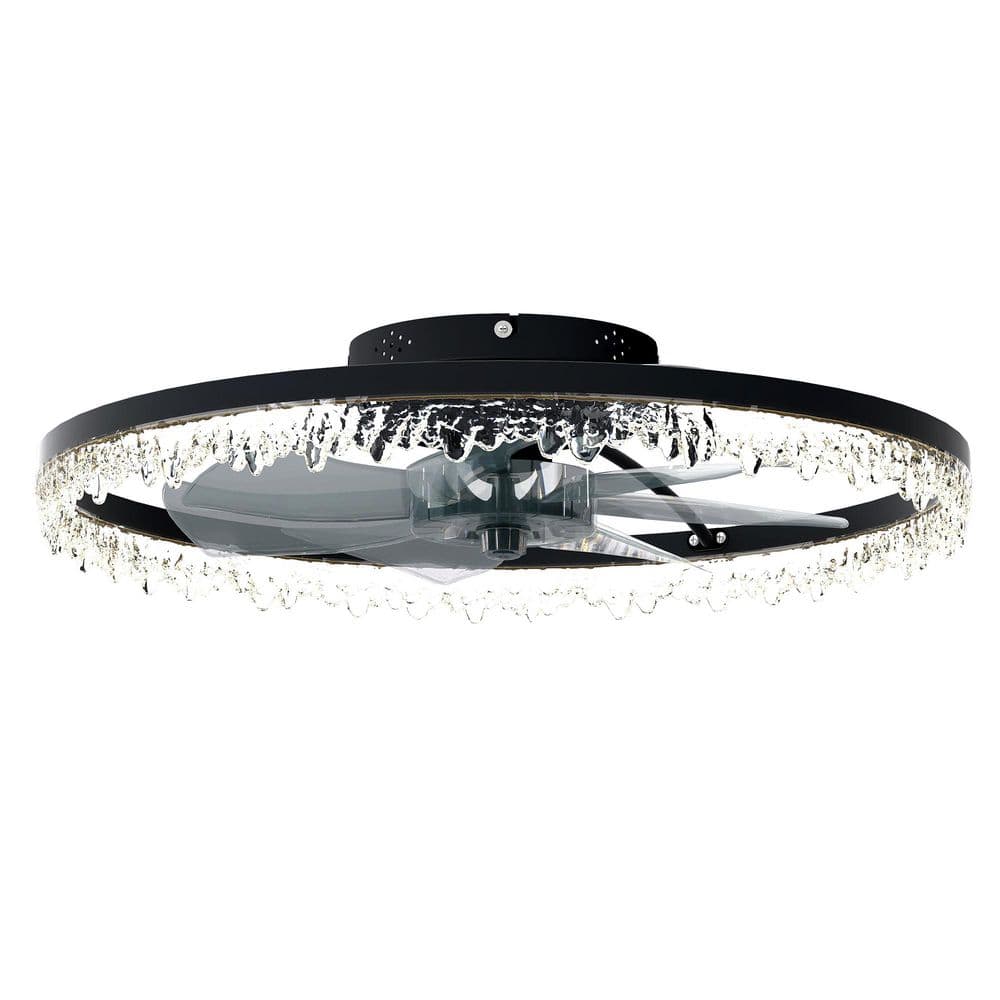 23.6 in. Black Smart Selectable LED Flush Mount with 6-Speed Fan 3-Color Temperature Adjustable. price history on PriceWatchPro