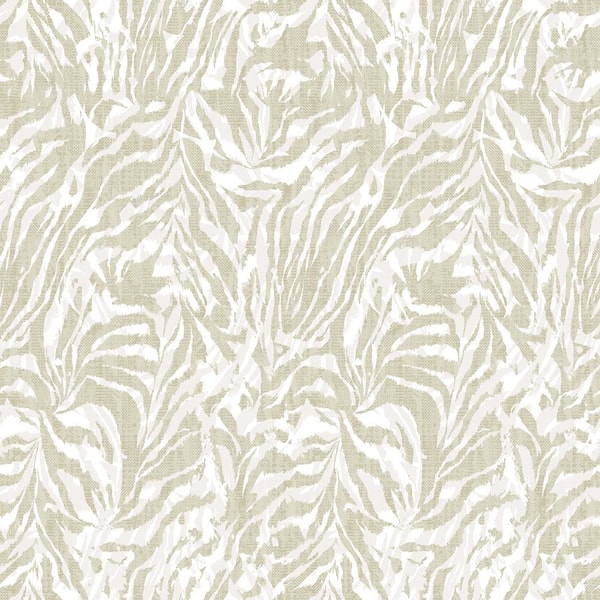 OhPopsi Beige Davy Taupe Zebra Wallpaper Sample