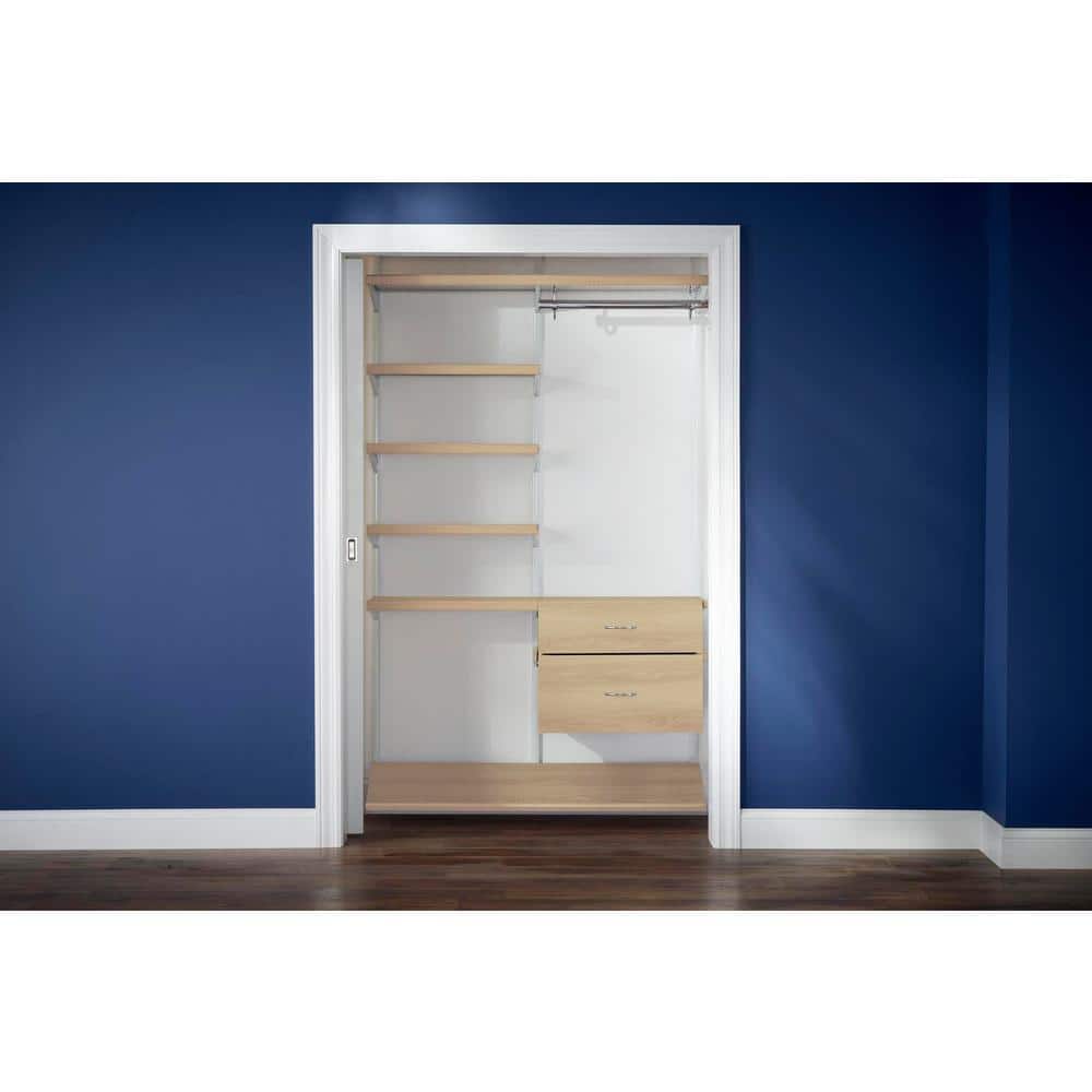 Everbilt Genevieve 4 ft. Birch Adjustable Closet Organizer Long Hanging ...