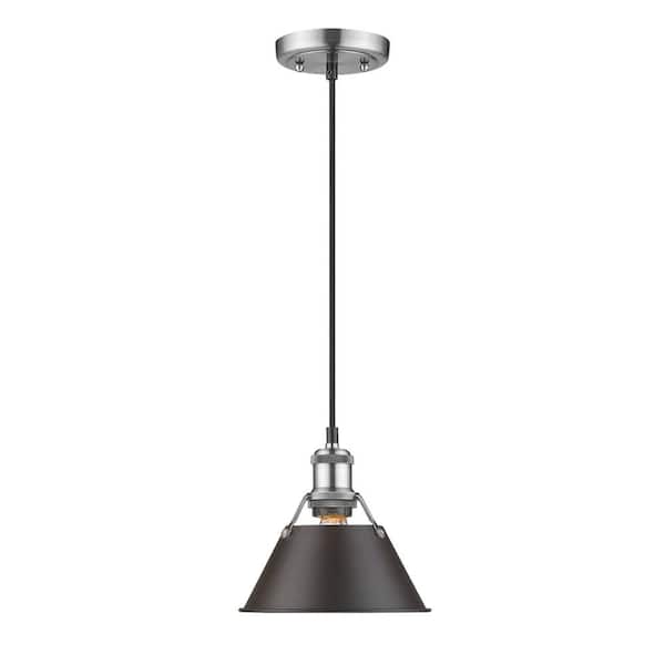 Orwell PW 1-Light Pewter Pendant with Rubbed Bronze Shade