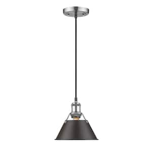 Orwell PW 1-Light Pewter Pendant with Rubbed Bronze Shade
