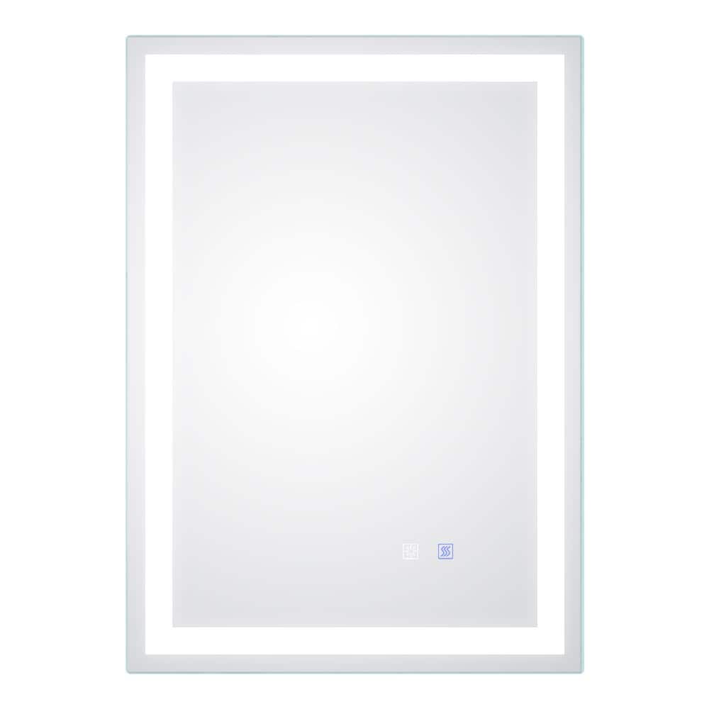 20 in. W x 28 in. H Rectangular Framed Wall Bathroom Vanity Mirror in White