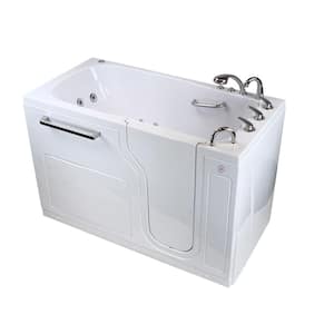 Aqua 60 in. Acrylic Walk-In Whirlpool & Air Bath Bathtub in White with Right Door, Heated Seat, Fast Fill 3/4 in. Faucet