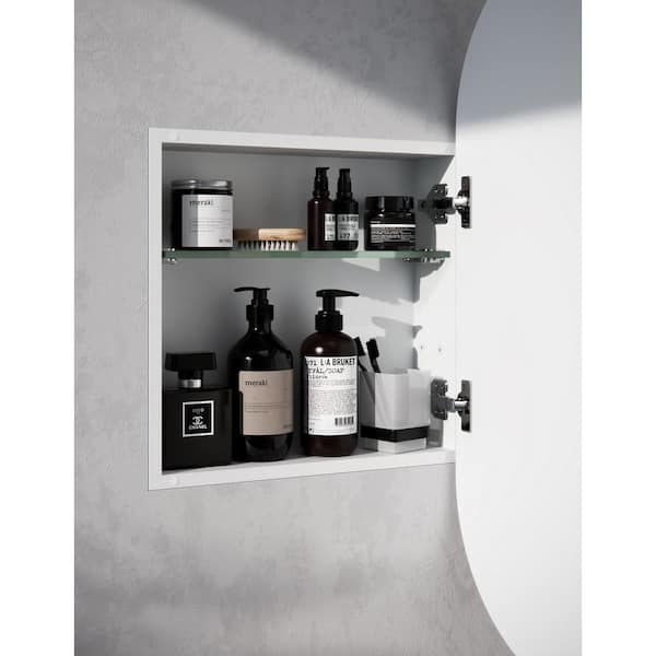 Cove 16 x 36 Recess Mount Glass Shelves Medicine Cabinet