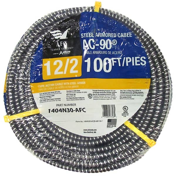 AFC Cable Systems 12/2 x 100 ft. BX/AC-90 Armored Electrical Cable