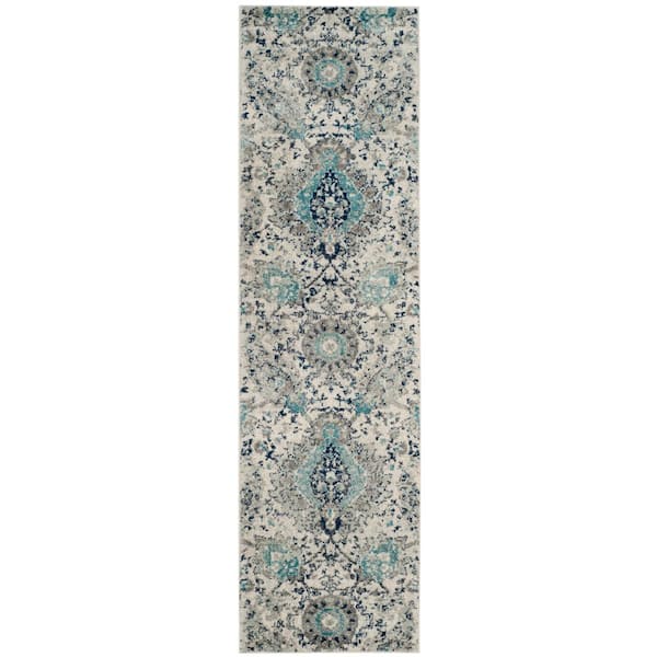 Madison Cream/Light Gray 2 ft. x 20 ft. Border Runner Rug