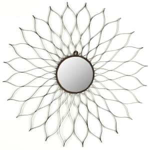 Flower 35 in. x 35 in. Iron and Glass Framed Mirror