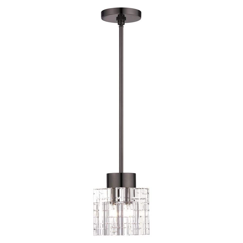 Downey 60-Watt 1 Light Black Chrome Mini Pendant Light with Crystal Shade, No Bulbs Included price history on PriceWatchPro