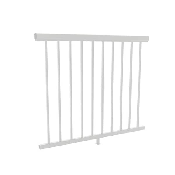 4ft. W Aluminum Deck Railing Panel in White for 42 in High System
