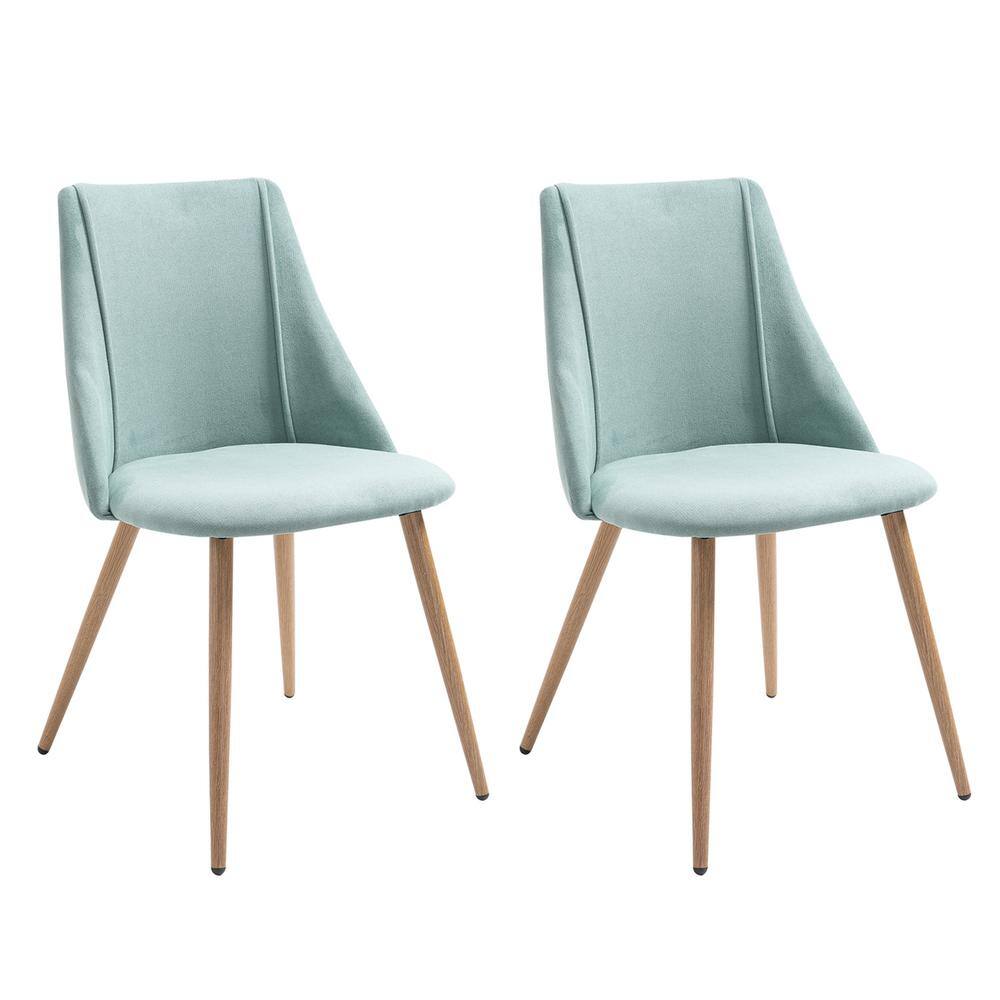 Homy Casa Smeg Green Fabric Upholstered Side Dining Chairs(Set of 2