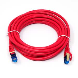 15 ft. Cat 7 Round High-Speed Ethernet Cable Red