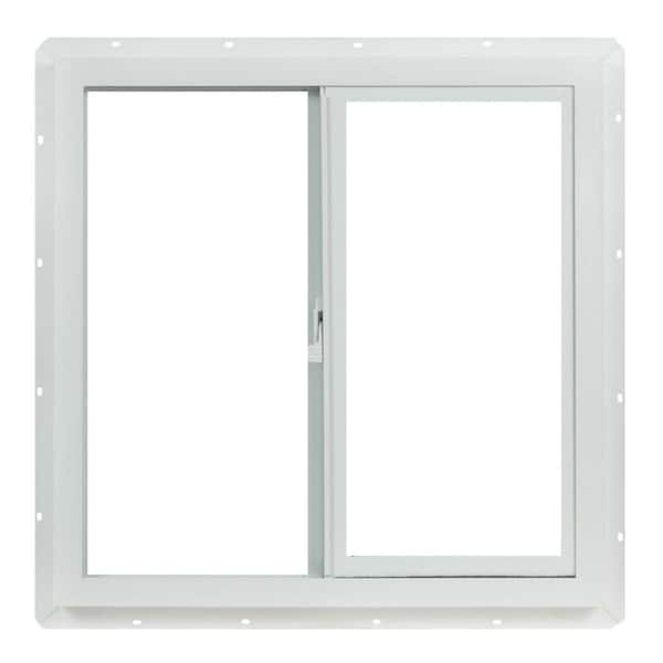 TAFCO WINDOWS 23.5 in. x 23.5 in. Utility Left-Hand Single Slider Vinyl Window Dual Pane Insulated Glass, and Screen - White