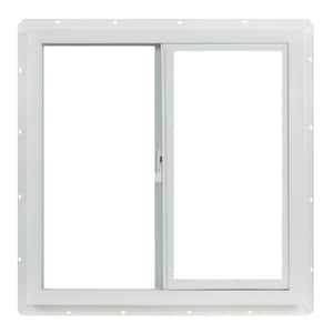 23.5 in. x 23.5 in. Utility Left-Hand Single Slider Vinyl Window Dual Pane Insulated Glass, and Screen - White