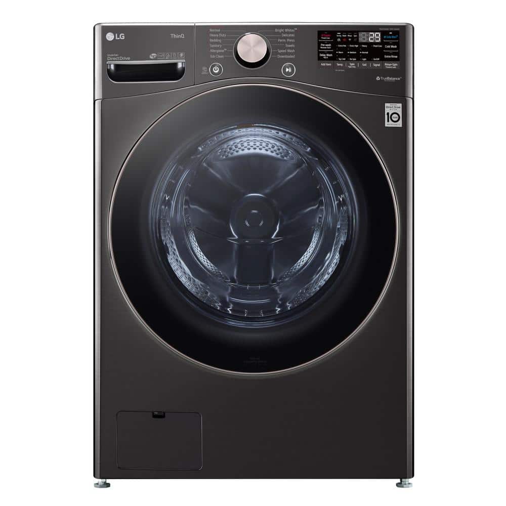 LG 4.5 Cu. Ft. Stackable SMART Front Load Washer in Black Steel with Steam  and TurboWash360 Technology WM4000HBA - The Home Depot