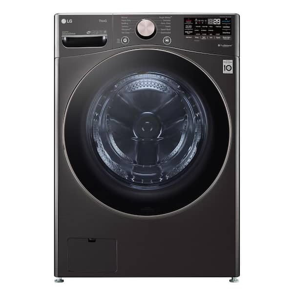 LG 4.5 cu. ft. Stackable Smart Front Load Washer in Black Steel with Steam and TurboWash360