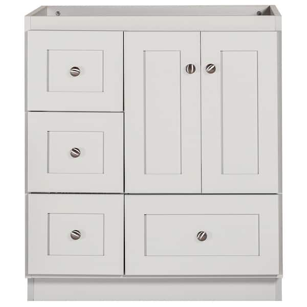 Simplicity by Strasser Shaker 30 in. W x 21 in. D x 34.5 in. H Bath Vanity Cabinet Without Top in Dewy Morning