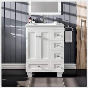 Acclaim 24 in. W x 22 in. D x 34 in. H Bath Vanity in White with White Quartz Top with White Sink