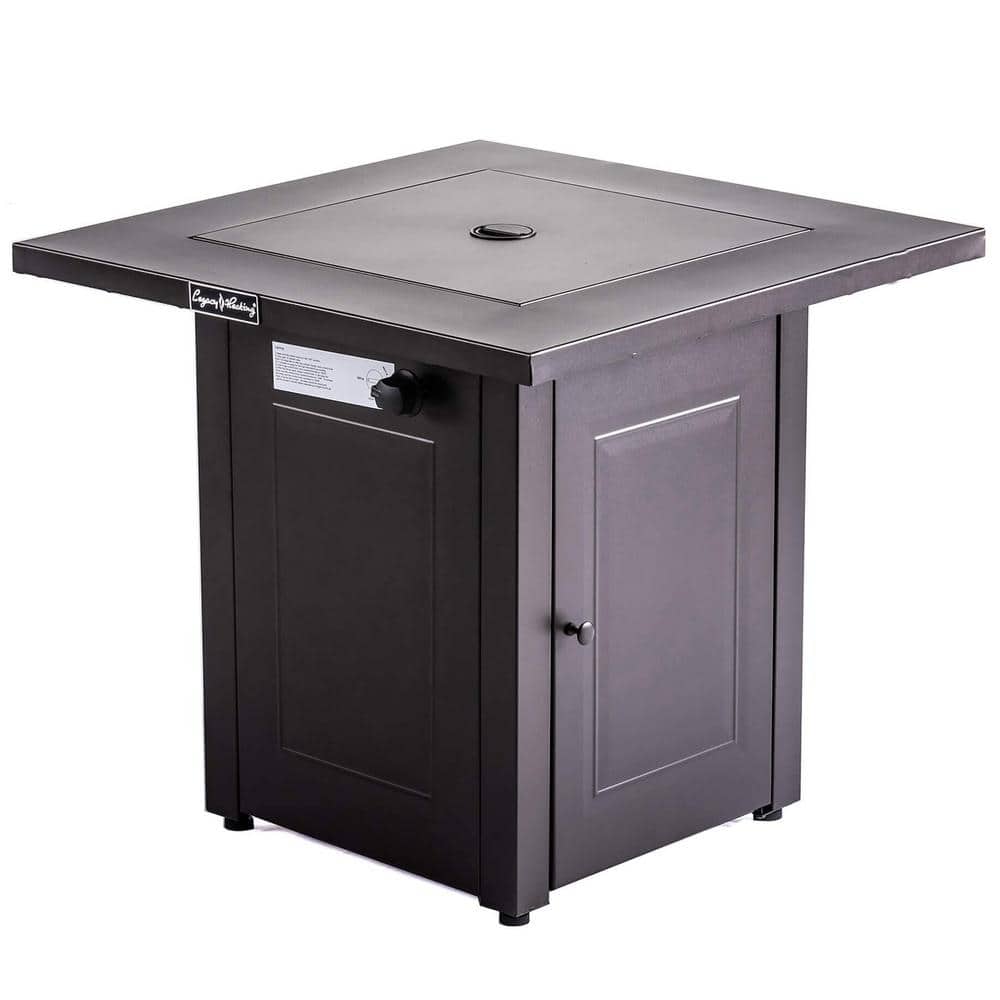 28 in. 50000 BTU Metal Outdoor Square Gas Propane Fire Pits Table with Lid for Backyard Deck Patio, Brown price history on PriceWatchPro