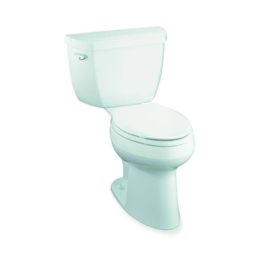 White Elongated High Efficiency Two-Piece Toilet with Pressure Assist