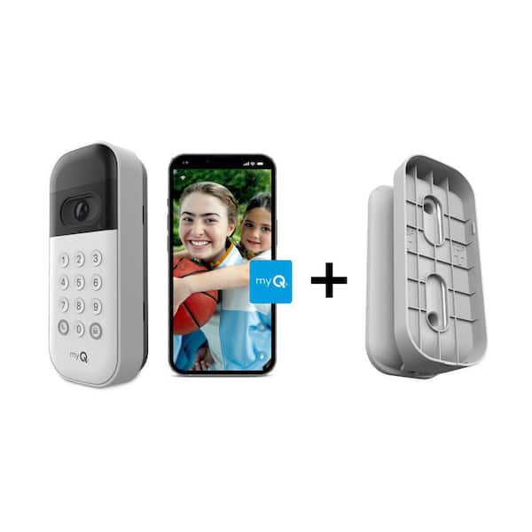 myQ Smart Wireless Garage Door Video Keypad and Swivel Mount