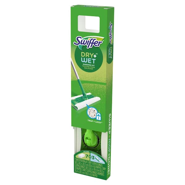 Swiffer Power Mop Wood Starter Kit (1-Power Mop, 2-Pads, Cleaning Solution  and Batteries) 003077207255 - The Home Depot