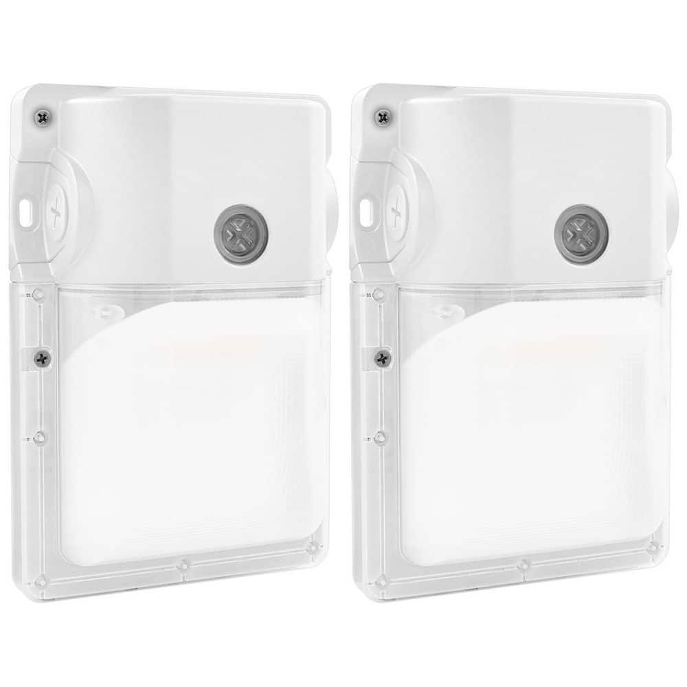 28-Watt Integrated LED Wall Pack Light with Dusk-to-Dawn Photocell, 3CCT, Up to 3920LM Dimmable IP65 120-277V UL 2 Pack price history on PriceWatchPro