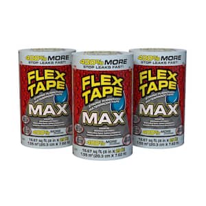 Flex Tape MAX Clear 8 in. x 25 ft. Strong Rubberized Waterproof Tape (3-Pack)