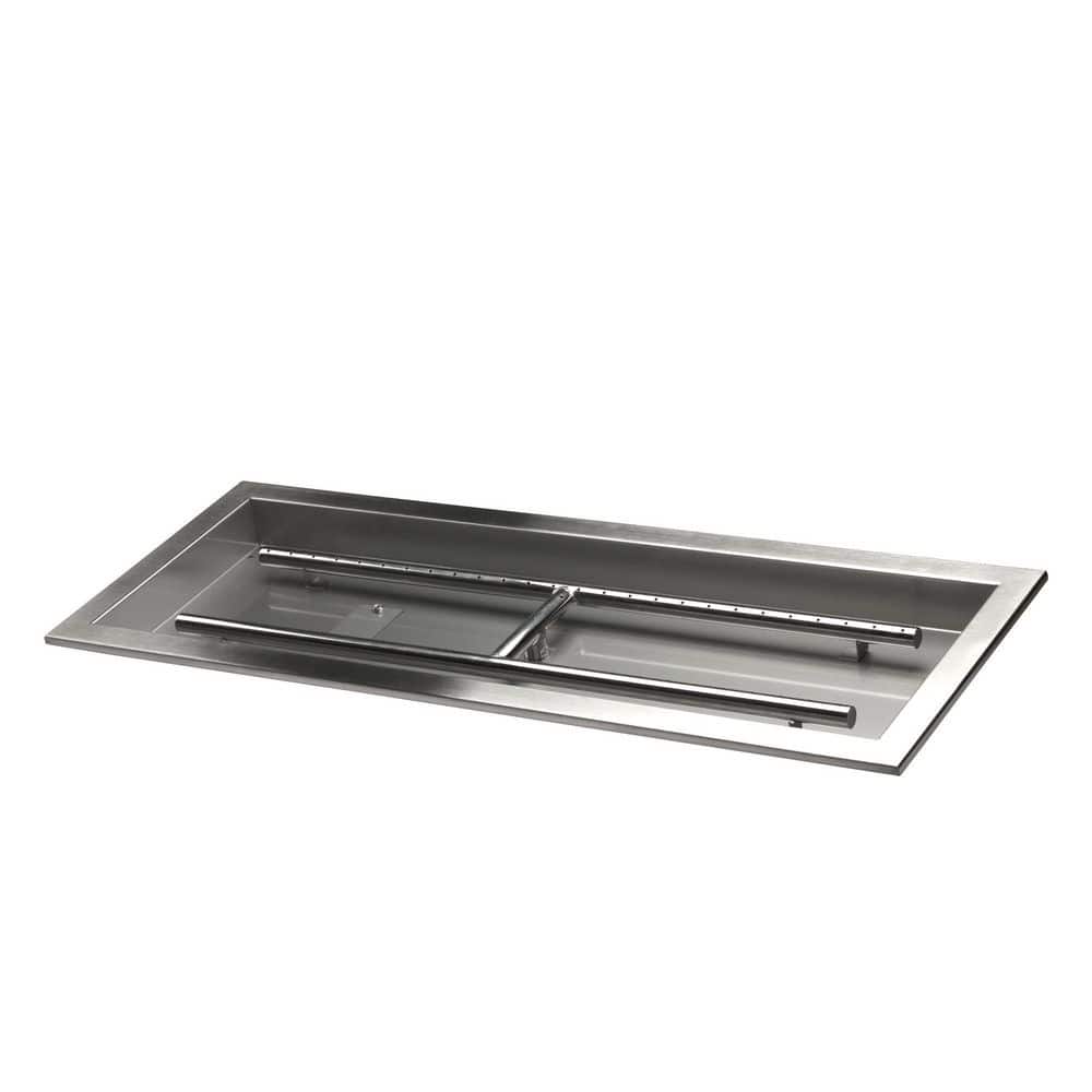 Rectangular Stainless Steel Drop-in Fire Pit Pan with H-Burner