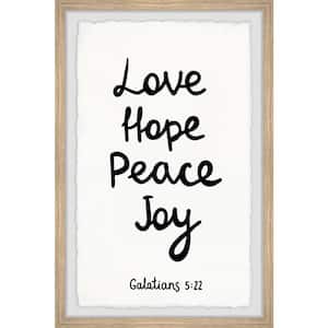 "Peace and Joy" by Marmont Hill Framed Typography Art Print 18 in. x 12 in.
