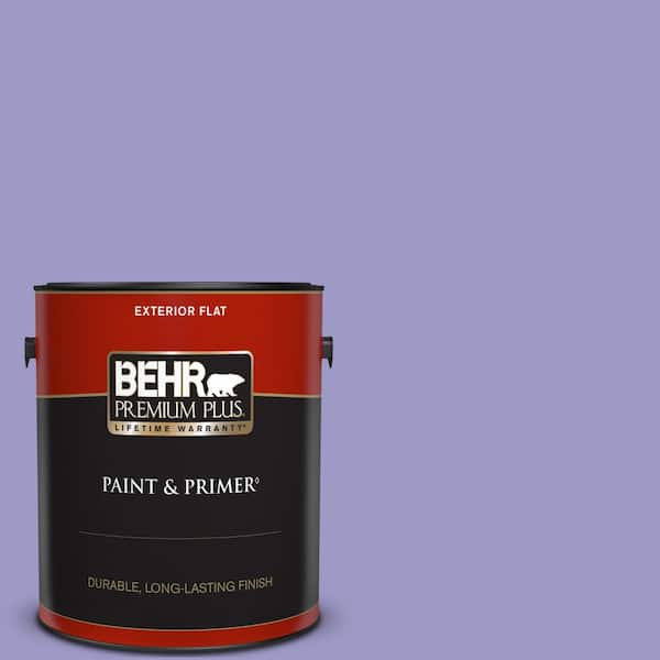 BEHR PREMIUM PLUS 1 gal. #630B-5 Majestic Violet Flat Exterior Paint & Primer