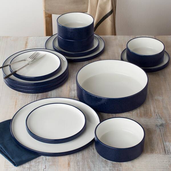 Noritake Colortex Stone Navy Porcelain Dinner Plates