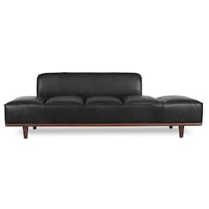 Jasper 80 in. Armless 3-Seater Sofa in Onyx Black