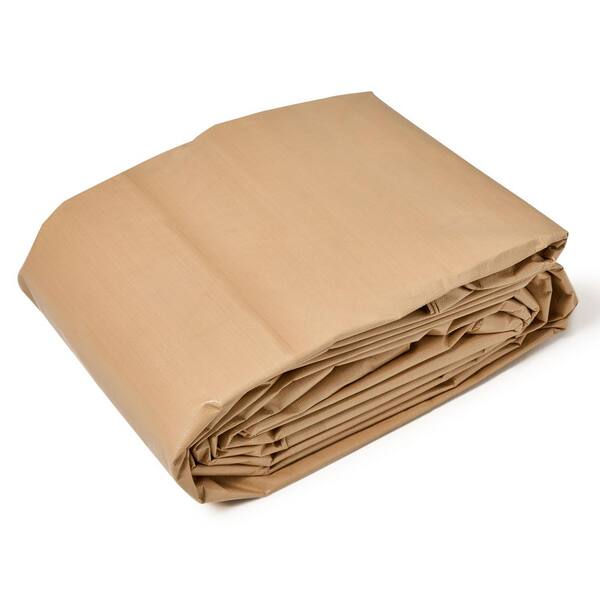 TarpsNow 12 ft. x 30 ft. Tan 12 Mil Heavy Duty Poly Tarp with