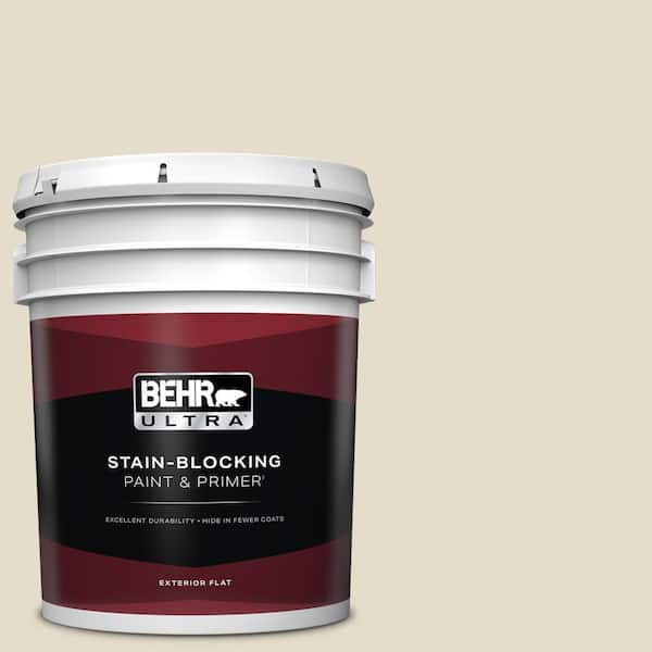 BEHR ULTRA 5 gal. #ECC-21-1 Desert Plain Flat Exterior Paint & Primer