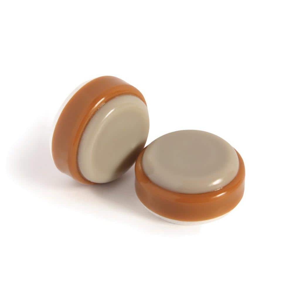 Caramel and Gray Self-Stick or Screw-On Floor Protector Glides (Set of 8)