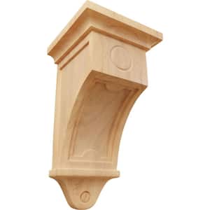 7-1/2 in. x 7-1/2 in. x 14 in. Red Oak Arts and Crafts Corbel
