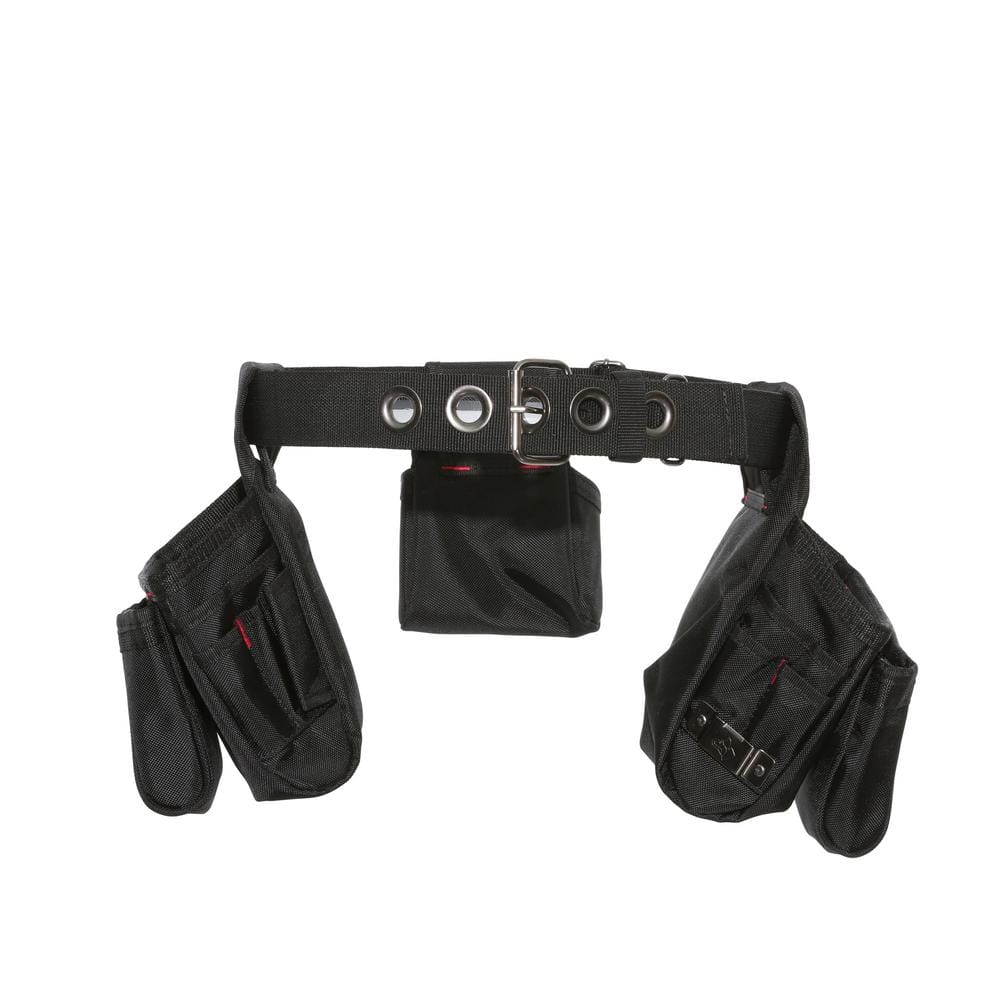 Safe Handler 12-Pocket Belt Professional Tool Pouch in Black/Red BLSH-MS-TB  - The Home Depot