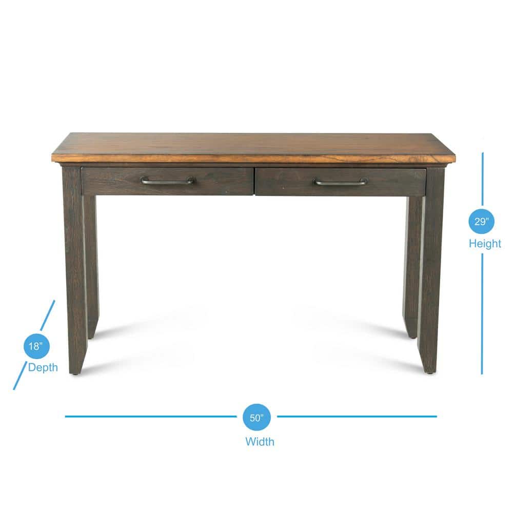Bear Creek Rustic Two-Tone Rectangular Sofa Table with Storage