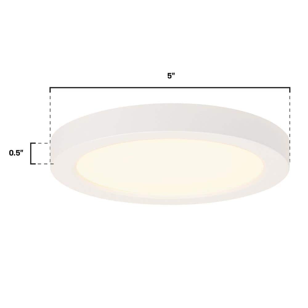 Westinghouse 5'' White LED Flush Mount Drum Ceiling Light, Energy Star