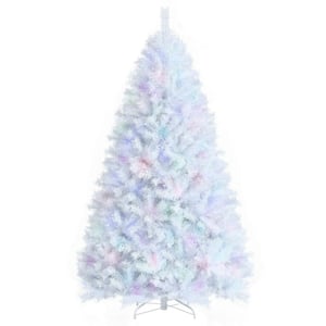 7 ft. White Unlit Artificial Christmas Tree with Iridescent Branch Tips