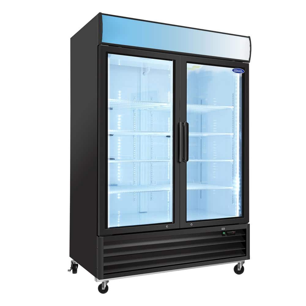 Biscayne Bay 54 in. 44.7 Cu. Ft. Commercial Auto / Cycle Defrost Merchandiser Upright Freezer in Black with Glass Door and LED Panel