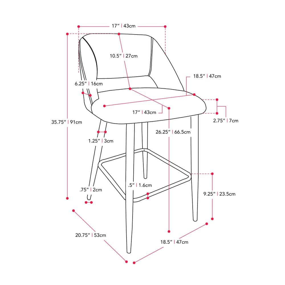 Elegant Luxe Black Velvet 28'' Barstool with Modern Iron Legs