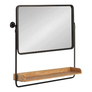Rheeves 26.25 in. W x 26.00 in. H Wood Rustic Brown Rectangle Framed Decorative Mirror