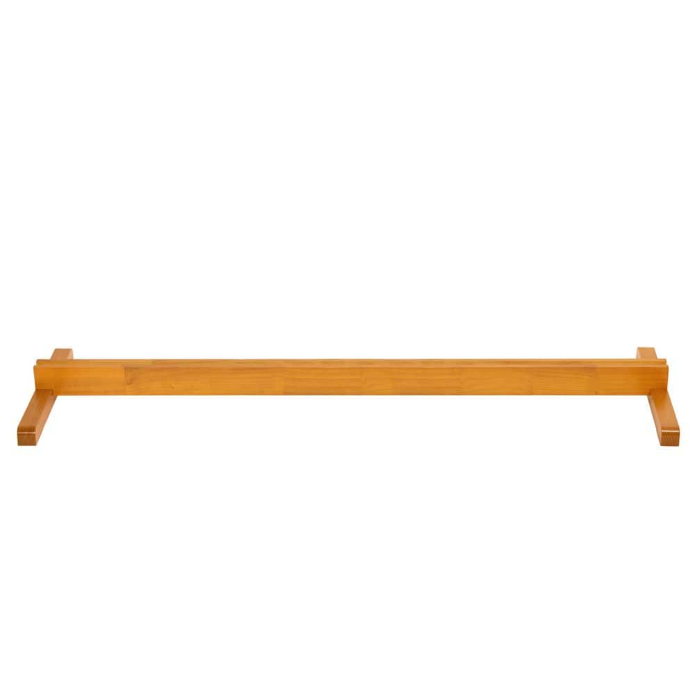 Honey Stained 4-Panel Folding Room Divider Stand