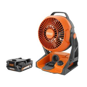 18V Cordless Hybrid Jobsite Fan with 2.0 Ah Lithium-Ion Battery