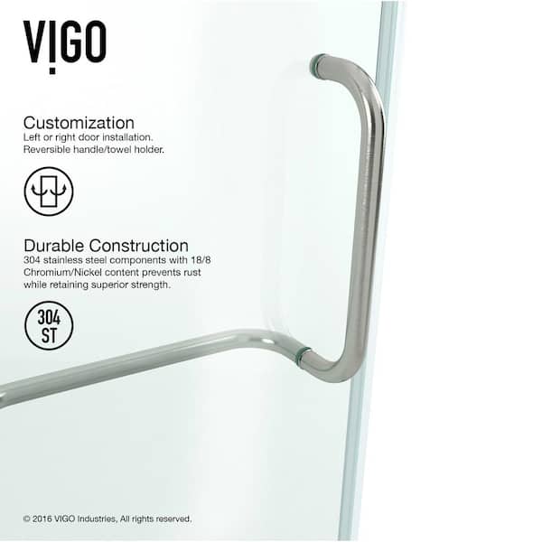 Monteray 34 in. L x 34 in. W x 73 in. H Frameless Pivot Square Shower Enclosure in Brushed Nickel with Clear Glass
