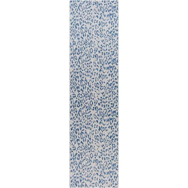 Livabliss Eliti Navy 2 ft. 7 in. x 10 ft. Indoor/Outdoor Area Rug