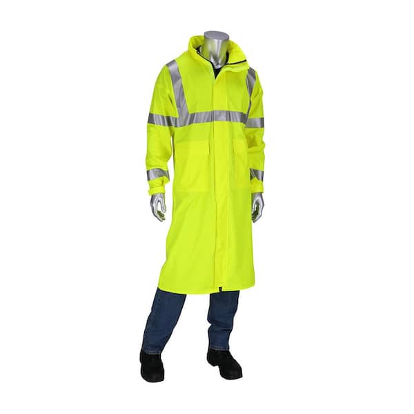 PIP VizAR Men's Small Hi Vis AR/FR ANSI Type R Class 3 All Purpose Waterproof Raincoat with 2-Pockets, 14 cal/sq.cm